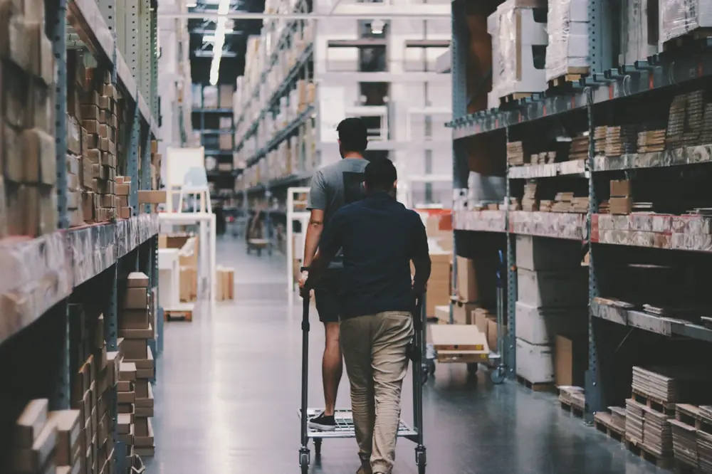 Warehouse operations at a commercial business