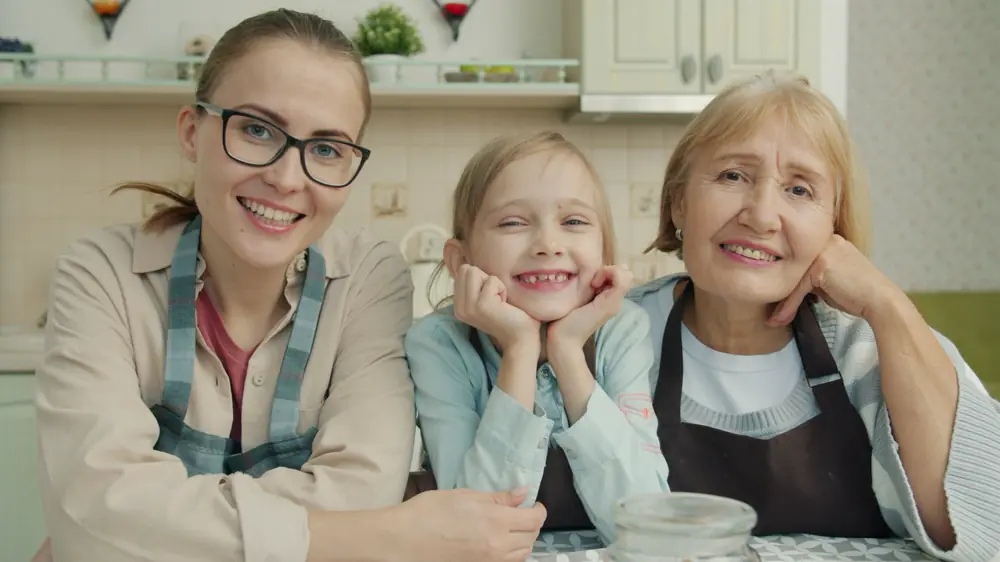 Three generations of a family together