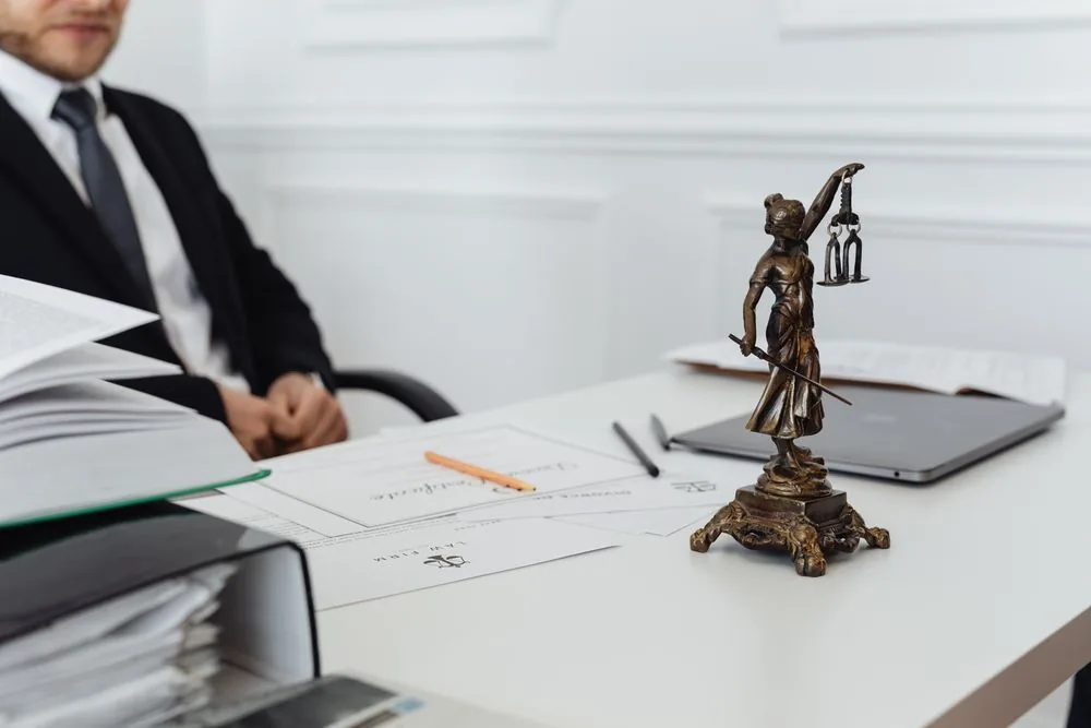 A lawyer working at their desk